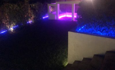 Diseño de Iluminación Led RGB con control remoto para interiores y exteriores.